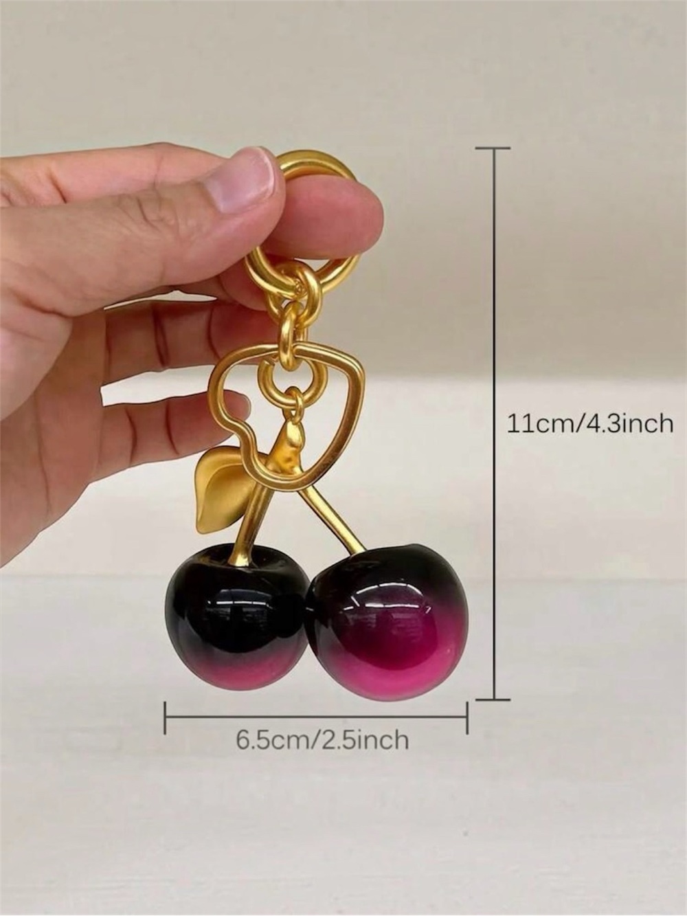 Bundle of 3 Bag Charms - Doll Keychain, Cherry Keychain & Mini Purse Charm 🍒 - Picture 6 of 16